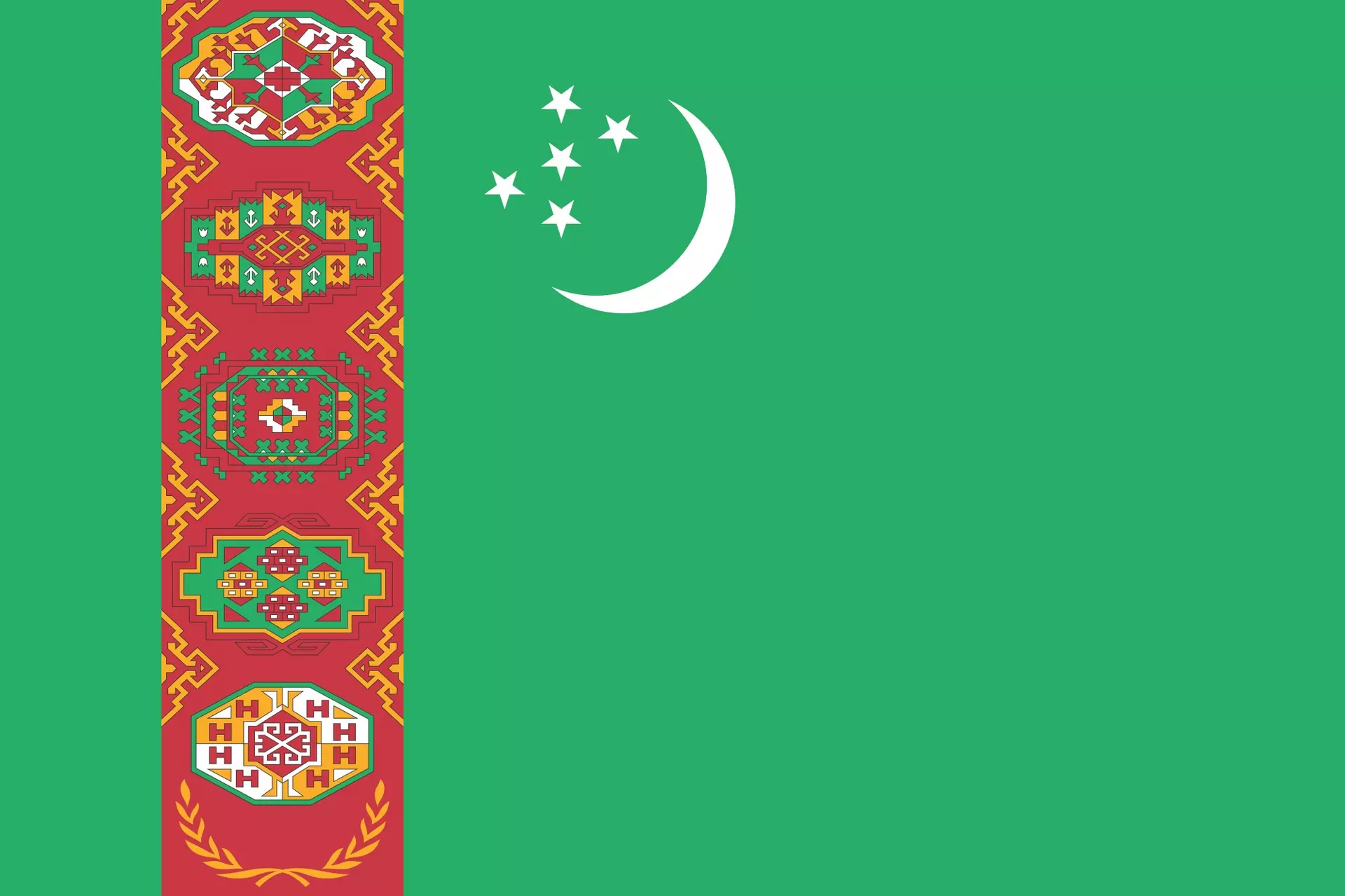 Flagge von Turkmenistan 