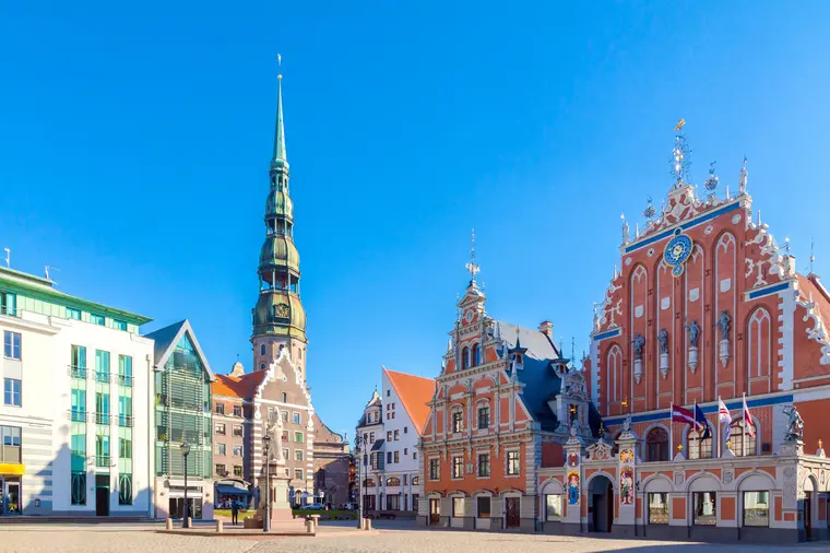 Baltikum Rundreise mit der Bahn - Riga Rathausplatz